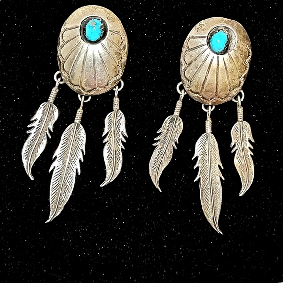 Navajo Jewelry - NAVAJO Sterling Silver Earrings